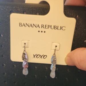 Banana Republic Iridescent Silver Dangle Earrings